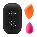 Eatra Large 2 in 1 Makeup Sponge Holder,Travel Make Up Sponges Organizer,Silicone Quick Drying Make Up Sponge Case, With Bonus Blender Sponges,Suitable for Business or Travel (Black)