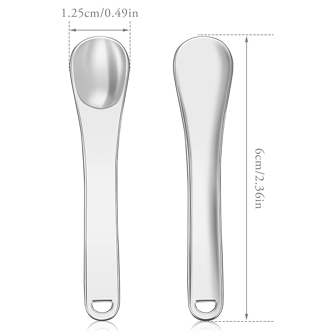 Mini Metal Makeup Spatula Skin Care Cosmetic Spoon Reusable Applicator, Beauty Scoop for Facial Cosmetic for Face Mask Cream Lotions Moisturizers