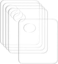 5pcs Acrylic Makeup Mixing Tray Paint Pallet Mixing Palette with Thumb Hole for Painting Art Oil Painting Craft Cosmetic Makeup Palette (3.94x3.27inch, Clear)