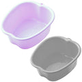 AXLOFO® Foot Soaking Tub Large Size Foot Basin, Feet Soaking Tub with Massage Acupoint, Pedicure Feet Soak Basin Plastic Bucket for Women and Men (2pcs-gery-purple)