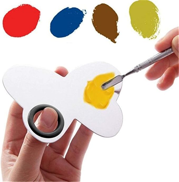 2 Sets 2 in 1 Makeup Mixing Palette, Stainless Steel Cosmetic Makeup Palette Tray with Spatula, Professional Makeup Mixer Pallet Makeup Artist Tools for Blending Cosmetic Eye Shadow Lipstick