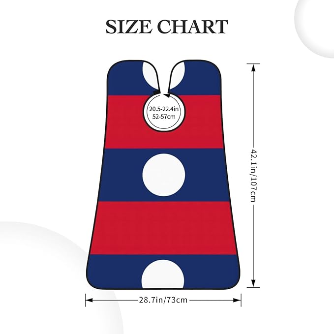Flag Of Laos Print Beard Bib Apron For Men, Beard Hair Catcher For Men Shaving Trimming,Beard Cape Cloth