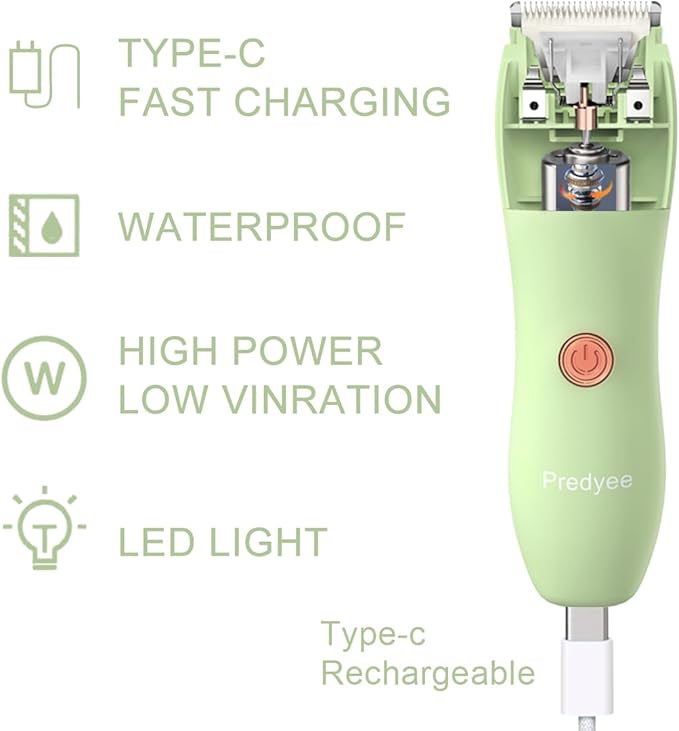 Body Hair Trimmer for Men Women - Ball Trimmer Manscape Electric Shaver for Pubic Groin Bikini - IPX7 Waterproof Rechargeable Body Groomer with LED Light Travel Lock - 120Min Runtime