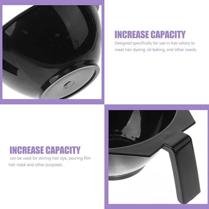5pcs Hair Salon Dye Bowl Hair Dye Bowl Dying Mixing Tinting Mixing s with Handles DIY Makeup Making Black Plastic