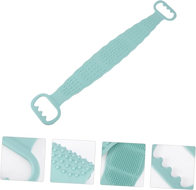 Body Scrubber Bath Back Strap Shower Brush with Hooks Easy Clean Bath Massage Scrubber for All Skin Types for Men Women Daily Deep Cleaning Tool