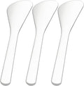3pcs Mini Stainless Steel Makeup Spatula, Reusable Cosmetic Cream Spatulas Spoon, Skincare Scoop Applicator Facial Massage Beauty Tools for Mixing and Sampling Face Eye Cream- 3.17"×0.98"