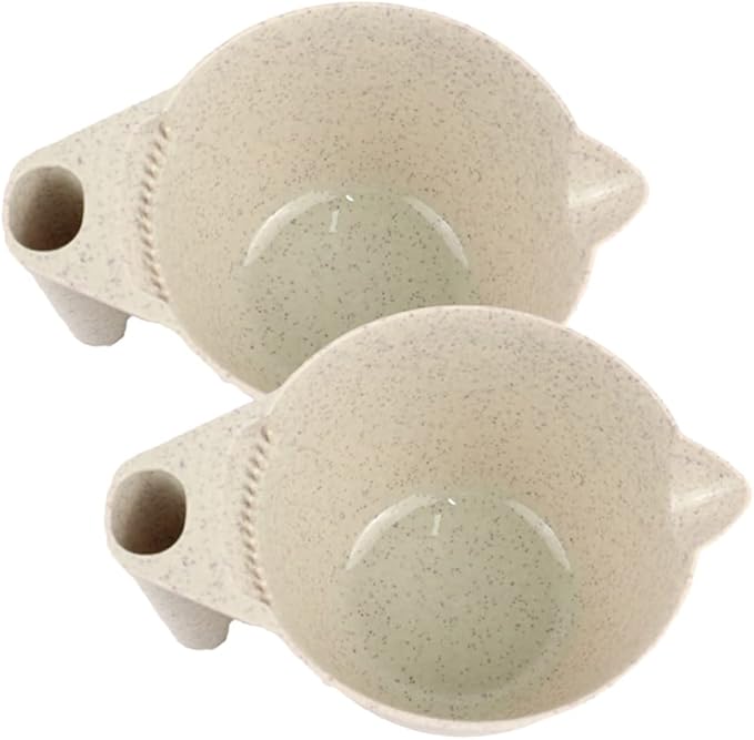 Beaupretty 2pcs Tint Bowl Mixing Bowls Hair Dye Bowls with Handle for for Barber Salon Home Beige