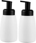 UUJOLY Foaming Hand Soap Dispenser, Ceramic Jar, White, 2 Pack