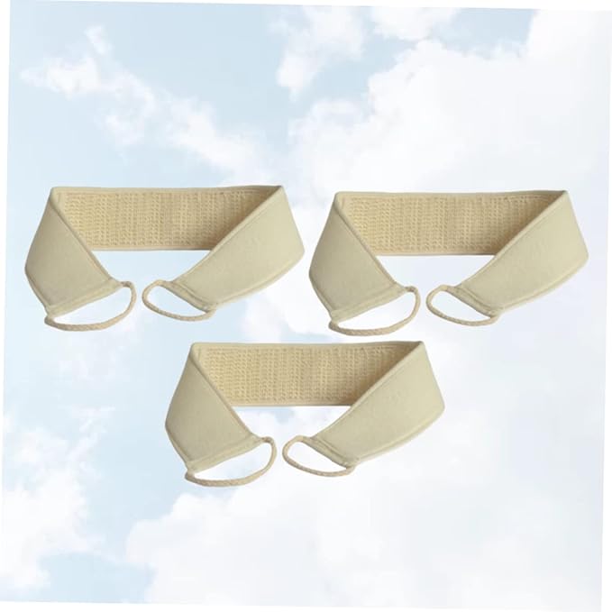 3pcs Loofah Massage Brush Bath Towel Double-Sided Exfoliating Back Scrubber Straps for Deep Cleaning and Shower