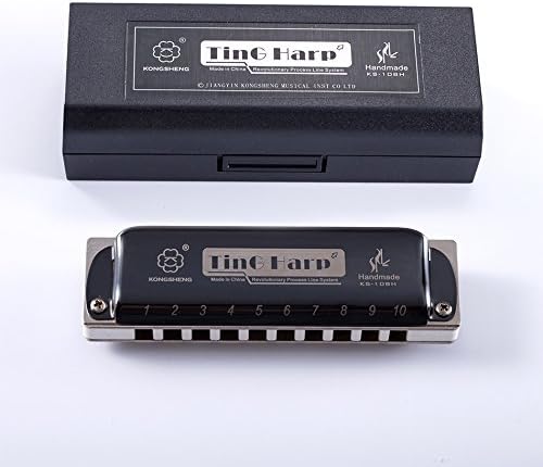 KONGSHENG KS-10BH 10 Holes Blues Harmonica,White Body (Bb)