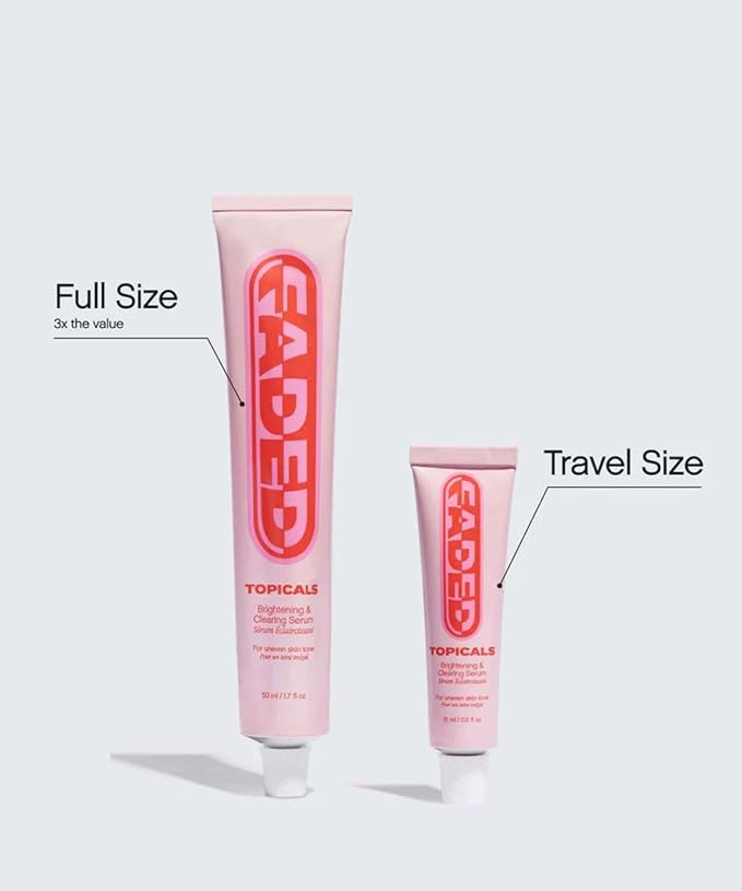Topicals Faded Brightening and Clearing Serum | Reduces Discoloration, Post-Blemish Marks, Scars and Spots | Contains Kojic Acid and Niacinamide | Dermatologist-tested, Vegan, Cruelty-Free (1.7 Fl Oz)