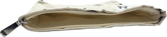 GUTGNK Corduroy Ladies Cosmetic Bag, Large Capacity Canvas Cosmetic Bag Travel Toiletry Bag Accessories Organizer, White Cat