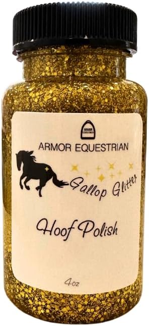 Horse Gallop Glitter Gift Set, 4 Items - Hoof Polish, Body Glitter, Mane and Tail Gel, Shimmer Body Spray (Gold)