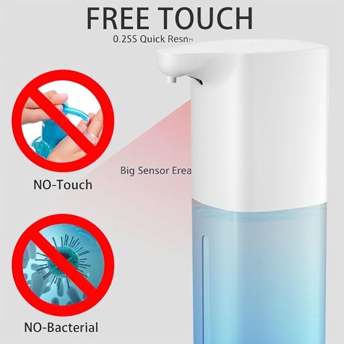 Automatic Foaming Soap Dispenser, Rechargeable, 11.8oz Touchless with Motion Sensor for Bathroom, Kitchen, F1818