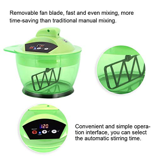 ZJchao Hair Color Mixing Bowl Automatic Electric Hair Dye Mixer Professional Coloring Tool for Salon Use Green Blender for Cream Dye Application