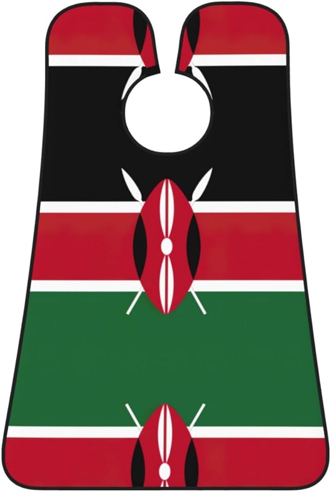 Flag Of Kenya Print Beard Bib Apron For Men, Beard Hair Catcher For Men Shaving Trimming,Beard Cape Cloth