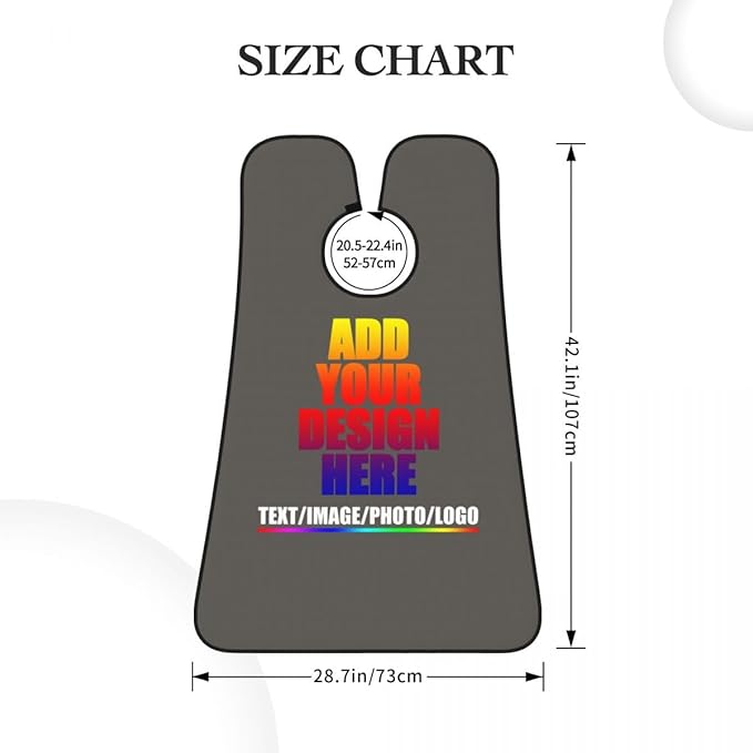 Custom Beard Bibs Apron Personalized Beard Hair Catcher Add Photo Picture Text Waterproof Beard Shave Cape for Shaving Trimming for Birthday Father's Day Gifts Charcoal