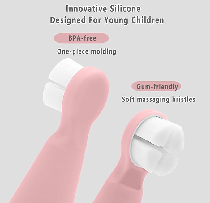 Baby Finger Toothbrush for Infants and Toddlers 0 to 3 Years – Soft Silicone Teething Brush with Tongue Cleaner | Gentle Gum Massager for Newborns, Babies & Young Kids | Pack of 2