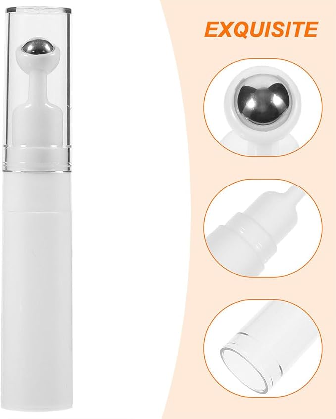 Eye Cream Container Roller Bottle, 2pcs 15ml Empty Roll On Bottles Travel Essential Oil Roller Bottles Refillable Cream Bottle Eye Cream Applicator Roller Cosmetic Dispenser for Women