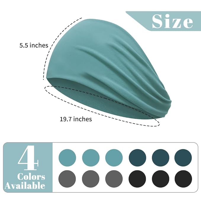 Fabric Headbands for Women, Sweat Bands Headbands for Sports, 12 Pieces