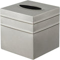 Monarch Abode Tissue Box Cover Square – Handcrafted Border Embossed Pewter Metal Tissue Holder Box for Bathroom Accessory, Aesthetic Decorative Facial Napkin Cube for Modern Home Decor