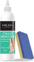 Karlash Callus Remover Gel for Feet and Foot Pumice Stone Scrubber Kit Remove Hard Skins Heels and Tough Callouses from feet Quickly and Effortless 8 Ounce