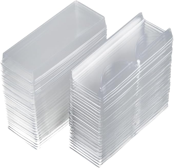 50 Pcs Plastic False Eyelash Storage Box Empty Lash Holder Container Eye Lash Packaging Case Eyelash Display Organizer Clear