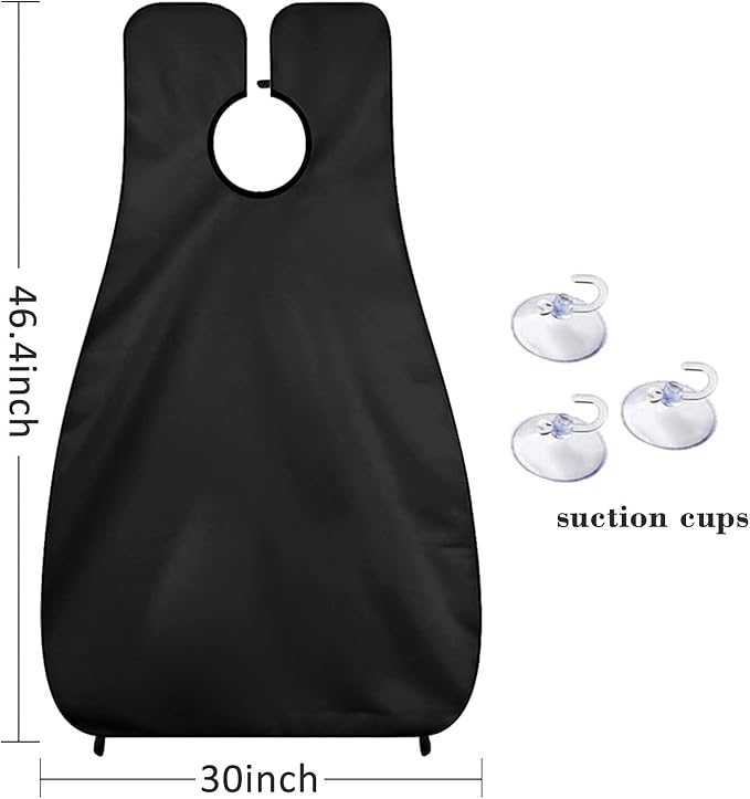 Beard Bib Beard Apron Gifts for Men Dad Fathers Day Anniversary Valentines Day Stocking Stuffers Christmas Gifts for Him Boyfriend Husband From Daughter Son Beard Trimming Catcher Bib Black