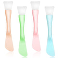 4 Pcs Face Mask Brush, Mask Applicator Tools, Beauty Spatula Soft Silicone Double Head Facial Makeup Brush for Facial Mud, Clay, Apply Cream for All Skin Types Including Sensitive Skin, 4 Colors