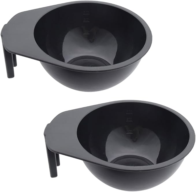 lasenersm 2 Pieces Hair Color Mixing Bowl Hair Color Bowl Hair Dye Bowl Applicator Bowl Plastic Color Mixing Tint Bowls Hair Dyeing Bowls Dyeing Coloring Tool for Home Salon Hairdressing, Black