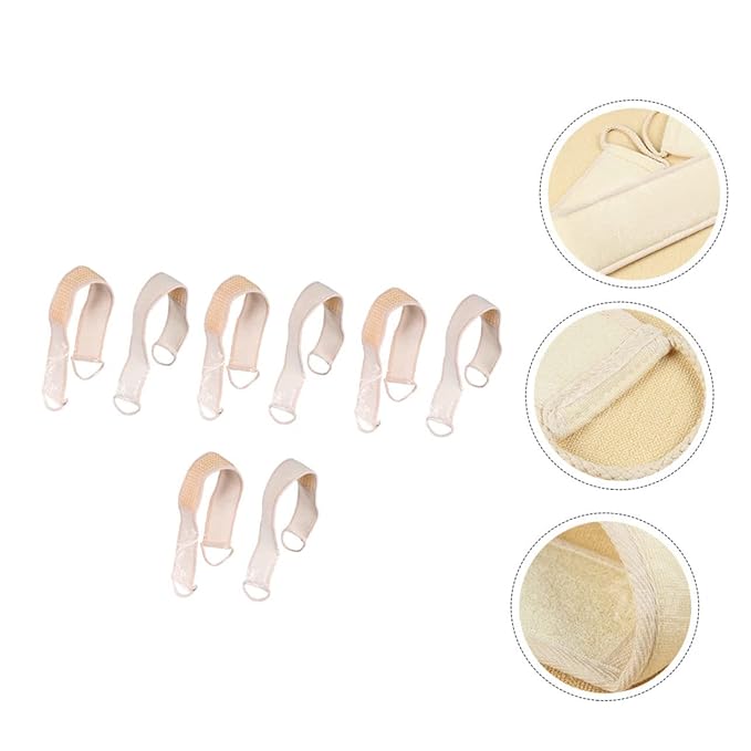 minkissy 10pcs Long Sisal Bath Towels Back Scrubber Straps Beige Bathroom Towels