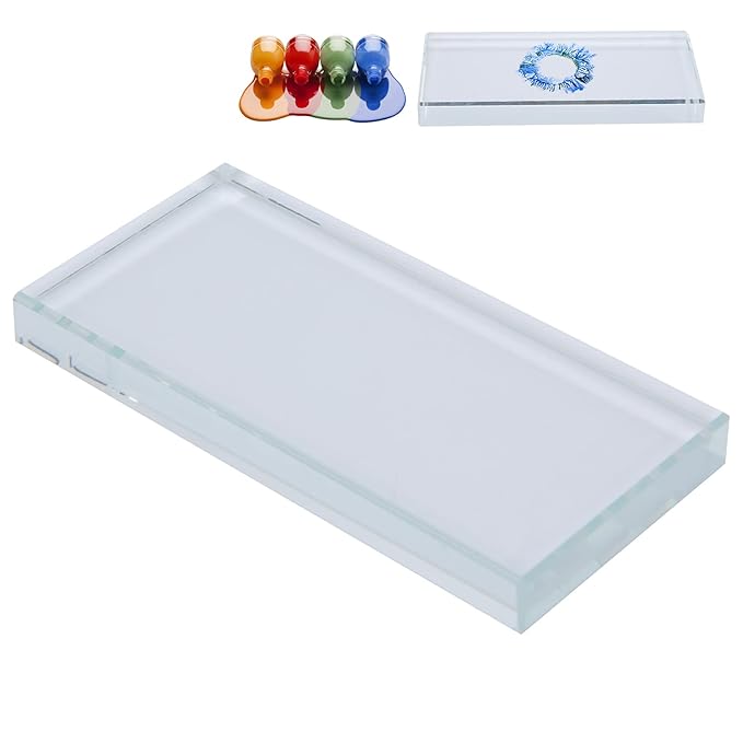 Nail Art Palette - High-Quality Glass Rectangle Makeup Blending and False Eyelash Glue Holder for Professional Use - Easy Color Mixing for Nail Art and Makeup