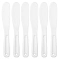 6Pcs Resuable Cosmetic Spatula, Mask Applicator Tool Small Plastic Makeup Face Mask Spatula, Creams Mixing, Skincare or Scraping Jars, Face Brush 8.11 1.22 Inch (White)
