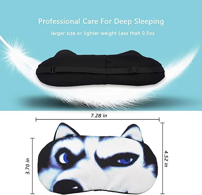 BE 3 Pack Dog Cat Sleep Mask with Gel Mask Cold Warm Compress Cute Funny Blindfold Eye Cover Kids Women Men Gift (Dogs)