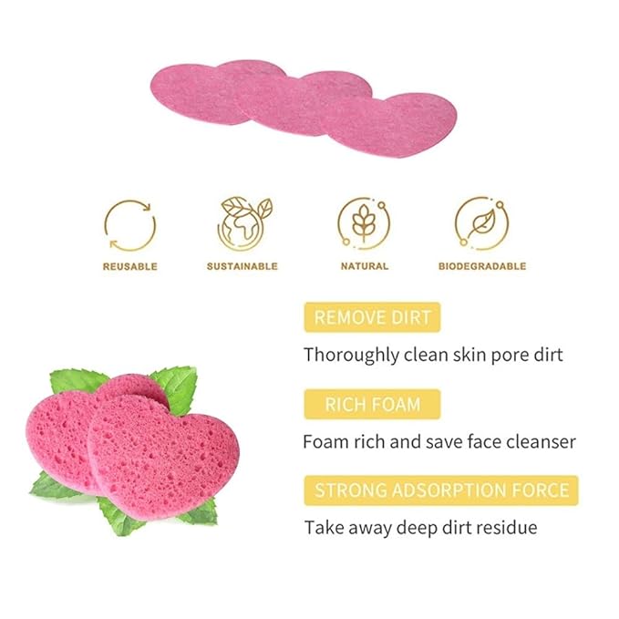 10 Count Compressed Facial Sponges 100% Natural Cellulose Sponge for Facial Cleansing Exfoliating Mask Makeup Removal Reusable Cosmetic Spa Sponges Face Washing Sponge Pads for Estheticians