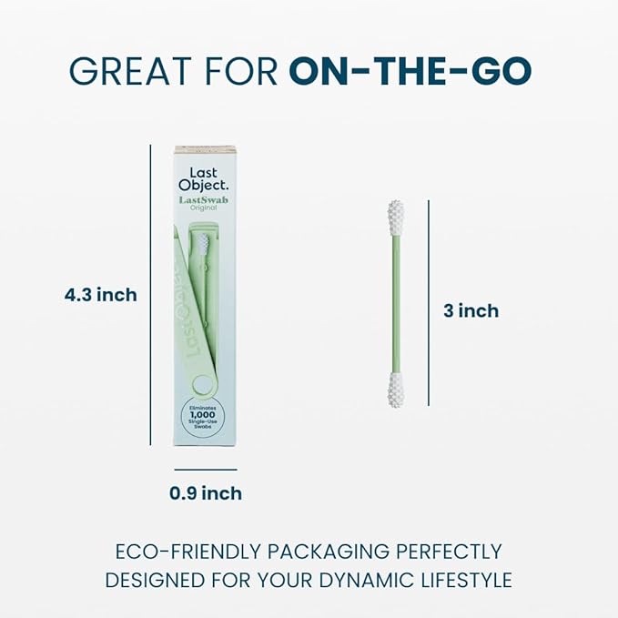 LastSwab Reusable Cotton Swabs for Ear Cleaning - Green