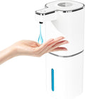 Automatic Liquid Soap Dispenser, Touchless Rechargeable Hand Soap Dispenser, 4 Adjustable Levels, 1200mAh Battery, Large Display, for Kitchen & Bathroom (White, Liquid)
