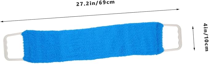 Double Sided Natural Bath Scrubber Massage Towel with Strong Exfoliating Pull Back Strap for Men and Women Long Back Scrubber Belt for Promotes Smooth Skin and Random Random Color