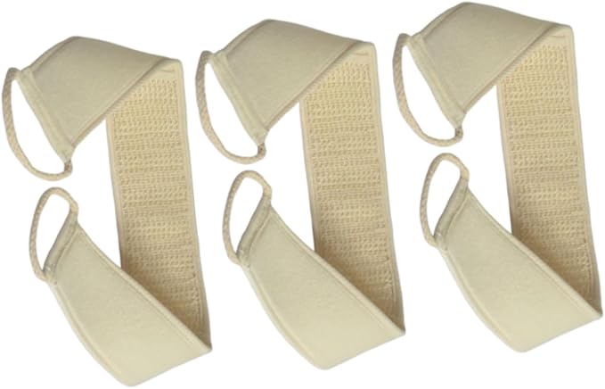Beaupretty 3pcs Exfoliating Loofah Back Scrubber Strap for Skin Cleaning and Care Bath Body Washer for Men and Women for Daily Use Shower
