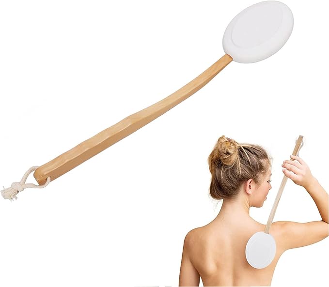Back Lotion Applicator with Long Handle for Men and Women. Easy Application of Lotions and Shower Gels. Exfoliation and Skin Tool. Suitable for Home Use. Portable Design with 6 Replacemen