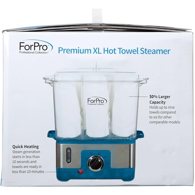 ForPro Professional Collection Premium XL Hot Towel Steamer, 50% Larger Capacity, Holds 9 Facial Towels, Quick Heating Steam Towel Warmer for Salons and Spas
