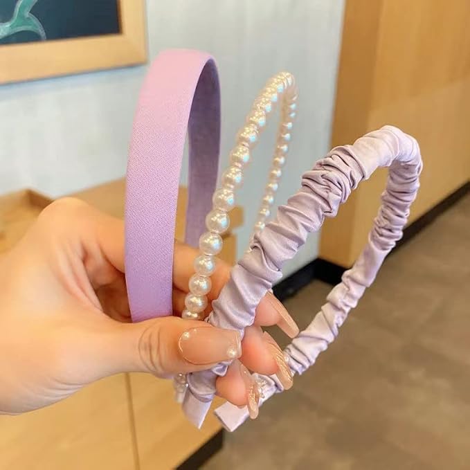 Fashion Pearl Hairbands Set - Non-Slip Hair Accessories with Different Patterns for Women and Girls