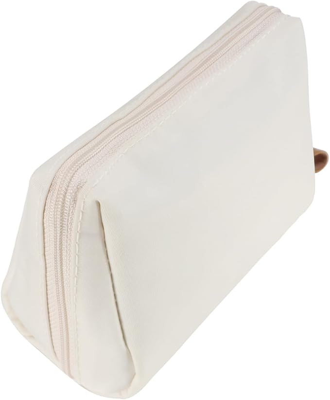 Small Makeup Bag for Purse Portable Waterproof Cosmetic Bag Travel Makeup Pouch for Women (Beige)