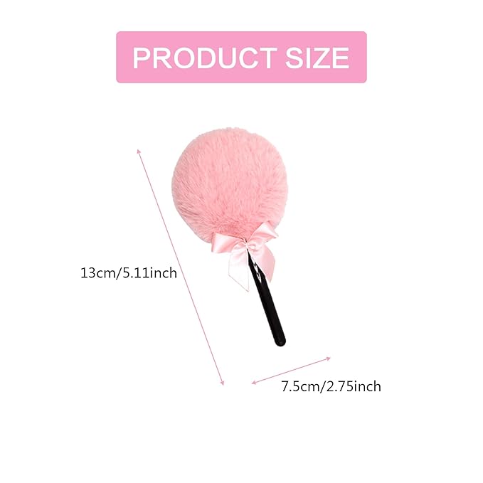 Lollipop Shape Setting Powder Puff,Fluffy Body Powder with Long Handle,Soft Cosmetic Makeup Puffs Women,Cosmetic Applicator for Setting Loose Dusting Blender & BodyPowder Application (Mixed color)
