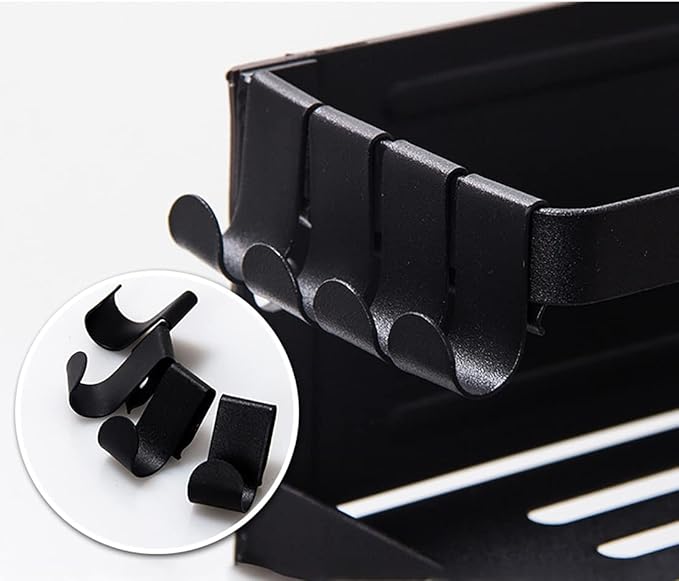 Multi-Layer Magnet Rack, Refrigerator Racks Bathroom Countertop Storage Shelf Cosmetic Organizer Holder Kitchen Spice Rack, Decorative Storage,Black