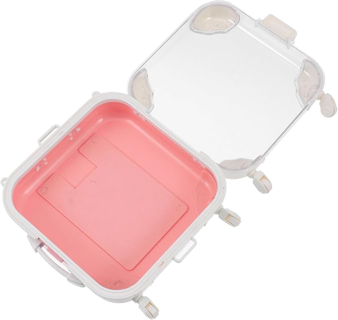 Housoutil False Eyelash Storage Case Pink Eyelash Organizer Compact Packing Box for Travel and Household Use