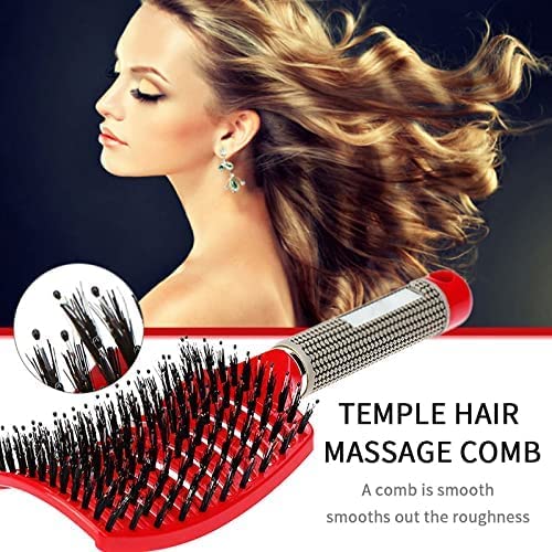 Magical Ultra Detangling Brush for Wet or Dry Hair, Detangler Brush, Fast Drying Styling Massage Hairbrush for Men, Women and Kids (New Gold+Purple)