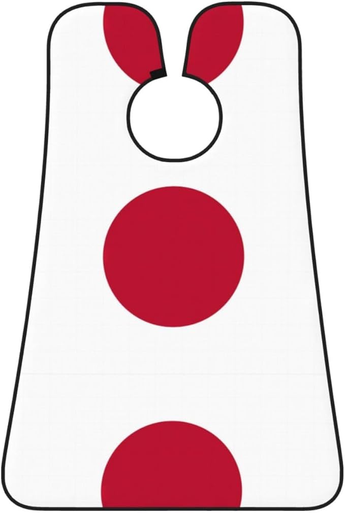 Japanese Flag Print Beard Bib Apron For Men, Beard Hair Catcher For Men Shaving Trimming,Beard Cape Cloth, Black
