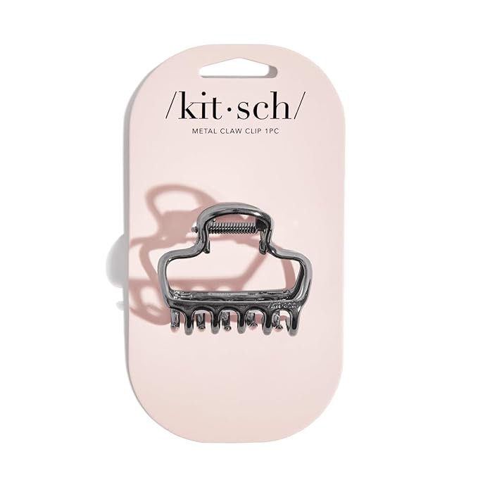 Kitsch Open Shape Metal Hair Clips for Women - Durable & Elegant Metal Claw Clips | Strong Hold for Updo and Half Up Styles | Ideal Gifts for Women - Hematite 1pc