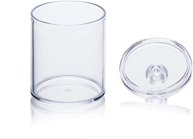 Kamay's 2PCS Transparent Dust-proof Cotton Ball Pad Swabs Make Up Pads Dispenser Holder Organizer Container with lid Multifunction Acrylic Cosmetic Makeup Organizer (SF-297-2)